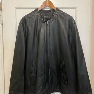 Vintage Tasso Elba Black Leather Jacket EUC